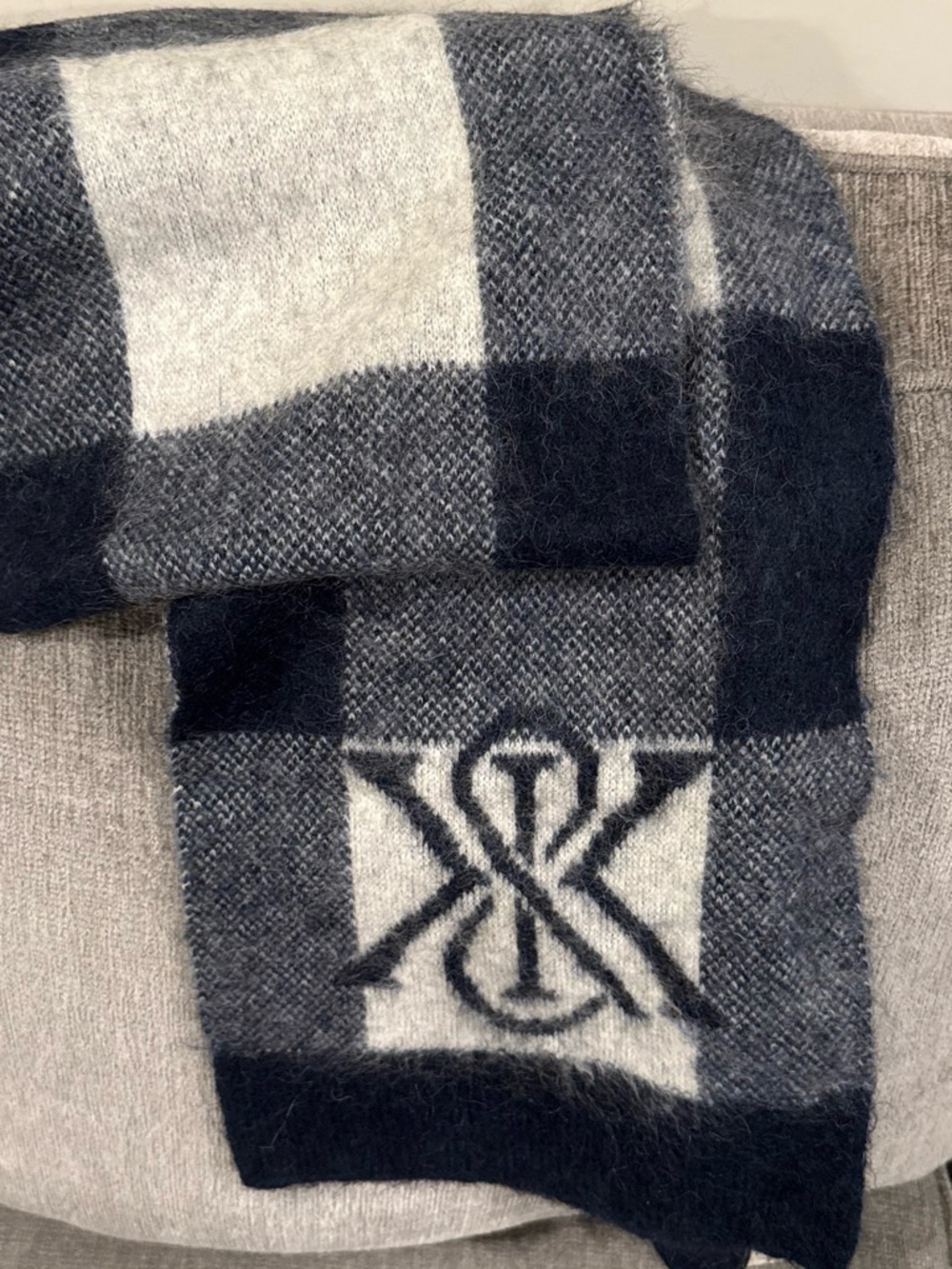 Kith Black & Gray Check Knit Sweater with Signature Logo
